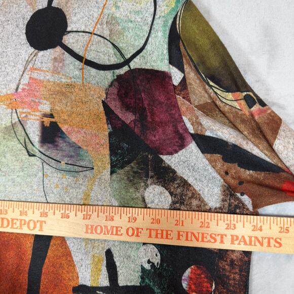 Jess & Jane Women's “Toscana” Tunic Top XL Gray Multi Lagenlook Pullover - Picture 7 of 13